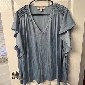 Philosophy Sky Blue V-Neck Blouse